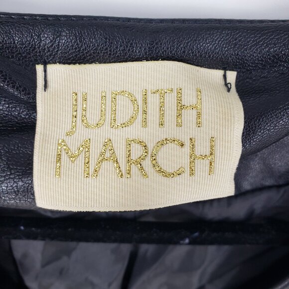 Judith March Faux Leather Fringe Trim Jacket L Rhinestone Snake Black Red - Picture 4 of 9